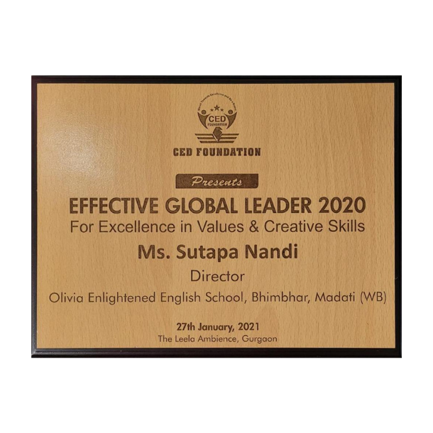 EFFECTIVE GLOBAL LEADERS:2020 | CED FOUNDATION | FOR EXCELLENCE IN VALUES & CREATIVE SKILLS